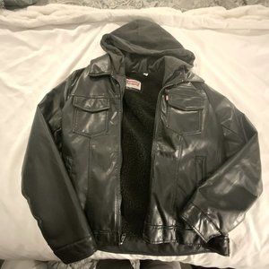 Levi's Hooded Faux Leather Jacket (NWT)
